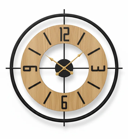ساعت دیواری دکوراتیو 65 سانتی مدل Oak Circle Frame