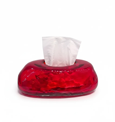 جا-دستمالی-شیشه-ای-شفاف-قرمز