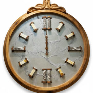 ساعت-دیواری-دکوراتیو--65-سانتی-آبی-مدل-Emerald-Wood-Roman