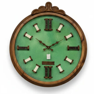 ساعت-دیواری-دکوراتیو--65-سانتی-سبز-مدل-Emerald-Wood-Roman