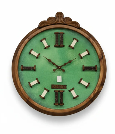 ساعت-دیواری-دکوراتیو--65-سانتی-سبز-مدل-Emerald-Wood-Roman