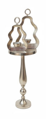 شمعدان-آلومینیوم-دکوراتیو-مدل-موجی-نقره_ای-2