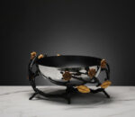 شکلات-خوری-پایه-شاخه‌ای-و-گل‌های-طلایی-1