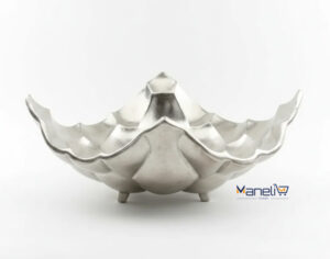 میوه-خوری-آلومینیوم-مربع-سیلور-لبه-بالا-مدل-کندو-35-سانت