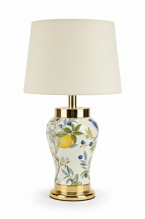 آباژور-رومیزی-لیمویی-و-پرنده-آبی