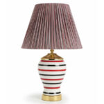 آباژور-رومیزی-نواری-قرمز-مشکی-با-پایه-طلایی-200