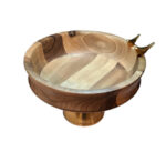 آجیل-خوری-پایه-فلزی-طلایی-و-بدنه-چوبی-روشن-طرح-گنجشک-200