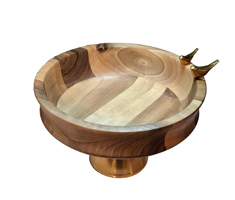 آجیل-خوری-پایه-فلزی-طلایی-و-بدنه-چوبی-روشن-طرح-گنجشک-200