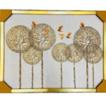 تابلو-تک-درخت-و-پرنده-طلایی-200