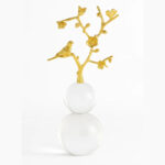 دکوری-گوی-شیشه-ای-صیقلی-و-شاخه-پرندگان-طلایی-200