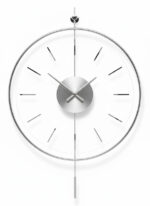 ساعت-دیواری-پاندولی-مدرن-طرح-اِلارا-(نقره‌ای-کروم)