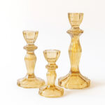 ست-سه‌تایی-شمعدان-شیشه‌ای-زرد