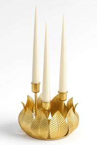 شمعدان-سه-شاخه-فلزی-طرح-برگ-طلایی-200