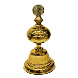شکلات-خوری-گنبدی-کرم-طلایی-با-دستگیره-کریستالی