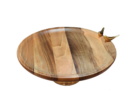 شیرینی-خوری-پایه-فلزی-طلایی-و-بدنه-چوبی-روشن-طرح-گنجشک-200