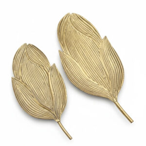 ظرف-پذیرایی-برنجی-طرح-برگ-طلایی