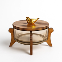 ظرف-پذیرایی-شیشه‌ای-پایه‌دار-با-درب-چوبی-طرح-گنجشک-200