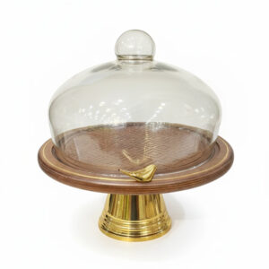 کیک-خوری-پایه-فلزی-طلایی-و-بدنه-چوبی-و-درب-شیشه-ای-طرح-گنجشک-بزرگ-(1)