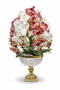 گلدان-پایه‌دار-جامی-طلایی-و-سفید-200