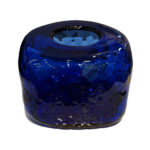 گلدان-یا-جا-دستمالی-مربعی-منحنی-شیشه‌ای-آبی