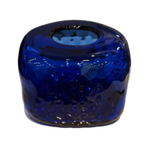 گلدان-یا-جا-دستمالی-مربعی-منحنی-شیشه‌ای-آبی