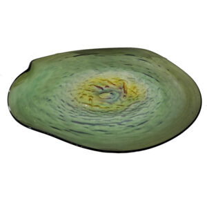 دیس-شیشه‌ای-سبز-طرح-ارگانیک-30-سانتی