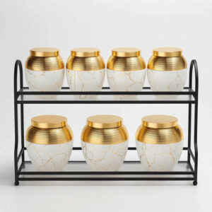ست-جار-هفت‌تایی-ظرف-دکوری-مرمری-کروی-با-درب-طلایی