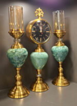 ست-شمعدان-و-ساعت-رومیزی-رویال-نوآر-سبز-طلایی