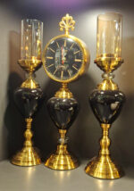 ست-شمعدان-و-ساعت-رومیزی-رویال-نوآر-مشکی-طلایی