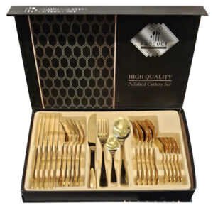 سرویس-قاشق-و-چنگال-6-نفره-وارداتی-طلایی-24-پارچه