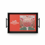 سینی-دکوراتیو-قاب-مشکی-هرمس-باغ-نارنجی