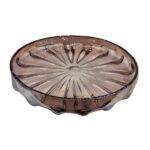 ظرف-پذیرایی-شیشه‌ای-صورتی-دودی-قطر-28-سانتی