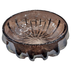 ظرف-پذیرایی-میوه‌خوری-شیشه‌ای-صورتی-طرح-لبه‌موج‌دار