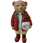 مجسمه-دکوری-خرس-لباس‌دار-زمستانی-زرشکی