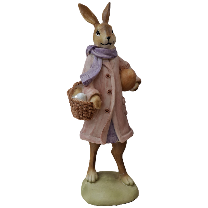 مجسمه-دکوری-خرگوش-لباس‌دار-فانتزی-با-سبد