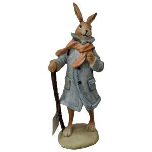 مجسمه-دکوری-خرگوش-لباس‌دار-فانتزی-با-عصا