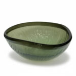 میوه-خوری-شیشه‌ای-سبز-طرح-ارگانیک-25-سانتی