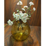 گلدان-شیشه-ای-شفاف-متوسط-زرد