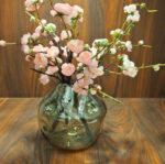 گلدان-شیشه-ای-شفاف-کوچک-بژ