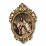 تابلو-نقاشی-کلاسیک-با-فریم-مجلل-بیضی-طلایی-آنتیک-40-سانتی-کد-102