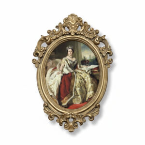 تابلو-نقاشی-کلاسیک-با-فریم-مجلل-بیضی-طلایی-آنتیک-40-سانتی-کد-104