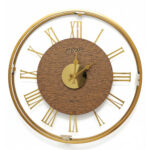 ساعت-دیواری-آرتمیس-قهوه‌ای-طلایی