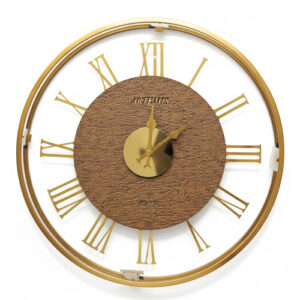 ساعت-دیواری-آرتمیس-قهوه‌ای-طلایی