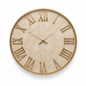 ساعت-دیواری-دیاکو-قطر-70-سانتی‌متر-اعداد-رومی-طلایی-صفحه-بژ-لوکس