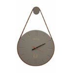 ساعت-دیواری-نیو-گیت-طوسی-قطر-45-با-بند-چرمی-قهوه-ای-