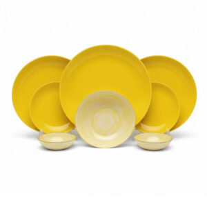 سرویس-غذاخوری-۶-نفره-دِم‌دستی-۲۵-پارچه-زرد
