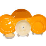 سرویس-غذاخوری-۶-نفره-دِم‌دستی-۲۵-پارچه-نارنجی