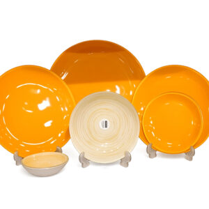 سرویس-غذاخوری-۶-نفره-دِم‌دستی-۲۵-پارچه-نارنجی