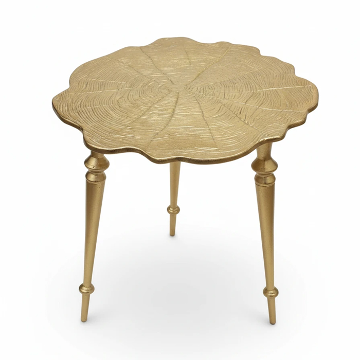 میز-عسلی-سه‌تکه-طلایی-و-نقره‌ای-طرح-تنه-درخت