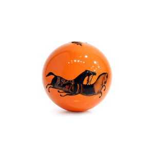 گوی-دکوری-هرمس-نارنجی-طرح-اسب-قطر-8